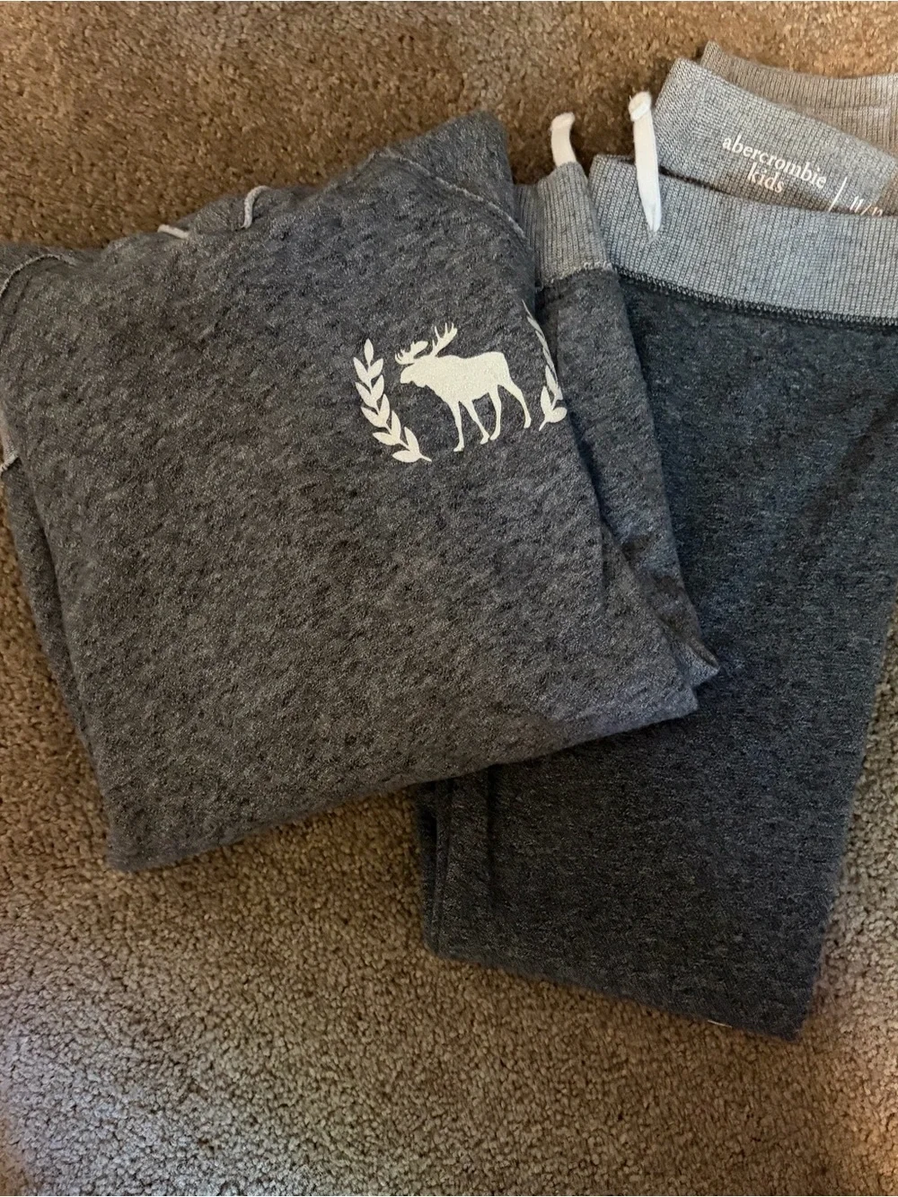 abercrombie kids Charcoal Gray Moose Pajama Set